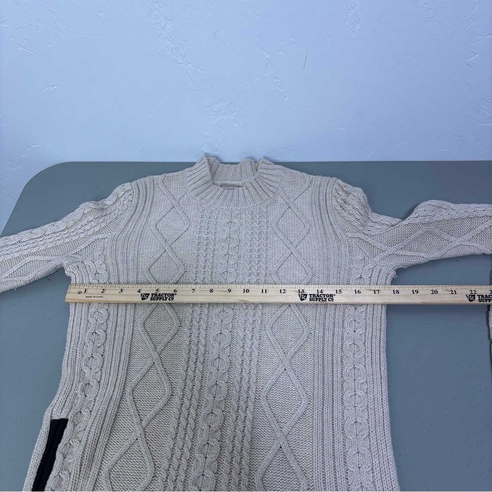 Banana Republic Women's Small Cable Knit Textured Sweater Side Zip Cotton - Picture 9 of 10